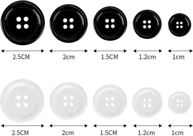 White Resin Sewing Buttons 400pcs 4 Hole Round Mixed Buttons For DIY Clothes Supplies - Image 4